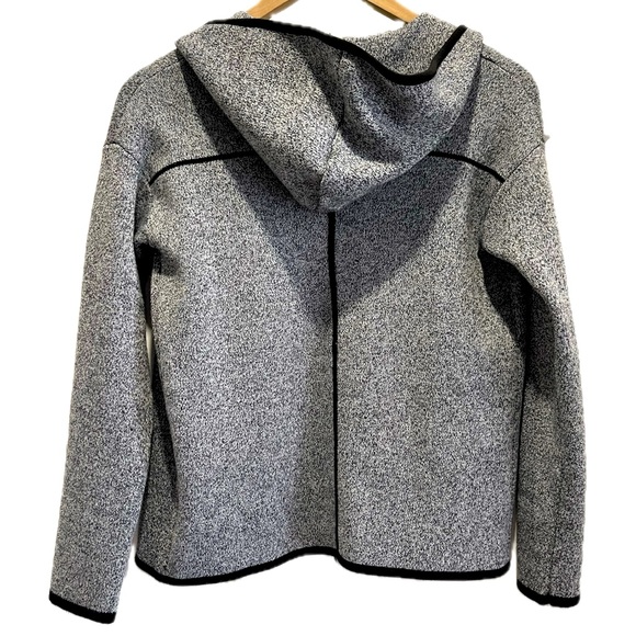 Sz.M/L-NWOT- DEX- Hooded Open Cardigan Grey w/Black Trim. - Picture 2 of 10
